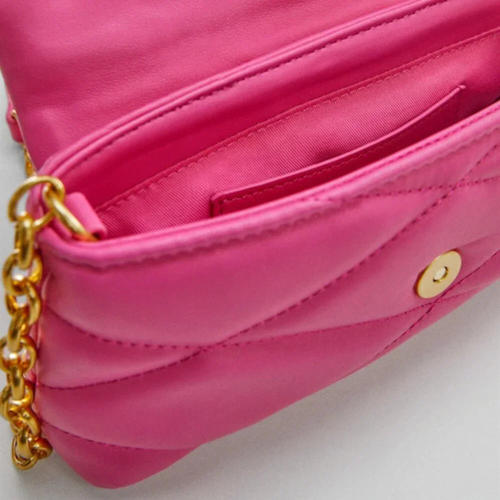 Mango Pink Quilted Chain Bag/NWT